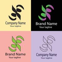 incredibleh Best logo design with different designs of the same shape For business company. Color editable. vector