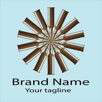 first-rate Unique logo design with different designs of the same shape For business company. Color editable. vector