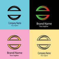 super Unique logo design with different designs of the same shape For business company. Color editable. vector