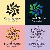 fabulous logo design with different designs of the same shape For business company. Color editable. vector
