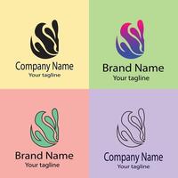 Advanced Unique logo design with different designs of the same shape For business company. Color editable. vector