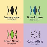 high-quality logo design with different designs of the same shape For business company. Color editable. vector