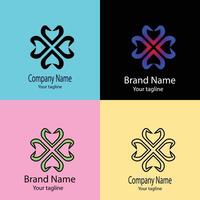 finest Unique logo design with different designs of the same shape For business company. Color editable. vector