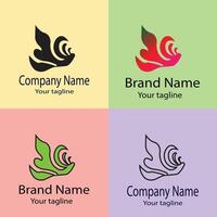 high-quality Best logo design with different designs of the same shape For business company. Color editable. vector