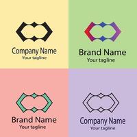 Latest Wonderful Best logo design with different designs of the same shape For business company. Color editable. vector