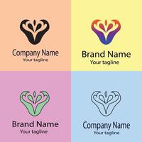 Latest Valuable Best logo design with different designs of the same shape For business company. Color editable. vector