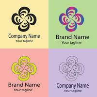 top-tier logo design with different designs of the same shape For business company. Color editable. vector