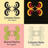 logo design with different designs of the same shape For business company. vector