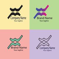 Latest Progressive Best logo design with different designs of the same shape For business company. Color editable. vector