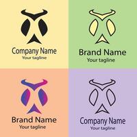 Latest superb Best logo design with different designs of the same shape For business company. Color editable. vector