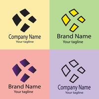 Interesting Best logo design with different designs of the same shape For business company. Color editable. vector