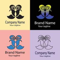 Latest Simple Best logo design with different designs of the same shape For business company. Color editable. vector
