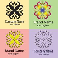 Excellent Unique logo design with different designs of the same shape For business company. Color editable. vector