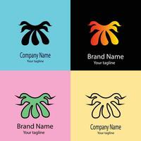 Valuable Unique logo design with different designs of the same shape For business company. Color editable. vector