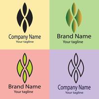 superior logo design with different designs of the same shape For business company. Color editable. vector
