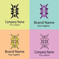 Modern Unique logo design with different designs of the same shape For business company. Color editable. vector