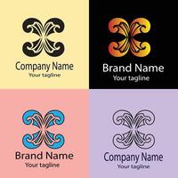Latest Abstract Best logo design with different designs of the same shape For business company. Color editable. vector