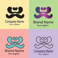 outstanding Best logo design with different designs of the same shape For business company. Color editable. vector
