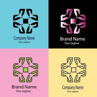 fantastic Unique logo design with different designs of the same shape For business company. Color editable. vector