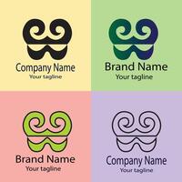 Latest logo design with different designs of the same shape For business company. Color editable. vector