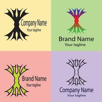 Progressive Unique logo design with different designs of the same shape For business company. Color editable. vector