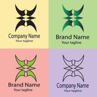 super Best logo design with different designs of the same shape For business company. Color editable. vector