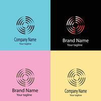 outstanding Unique logo design with different designs of the same shape For business company. Color editable. vector