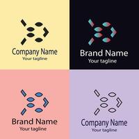 Professional Unique logo design with different designs of the same shape For business company. Color editable. vector