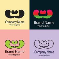 Latest top-tier Best logo design with different designs of the same shape For business company. Color editable. vector