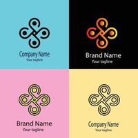 magnificent Unique logo design with different designs of the same shape For business company. Color editable. vector