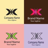 Interesting Unique logo design with different designs of the same shape For business company. Color editable. vector