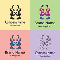 Latest quality Best logo design with different designs of the same shape For business company. Color editable. vector