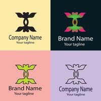 Progressive Best logo design with different designs of the same shape For business company. Color editable. vector