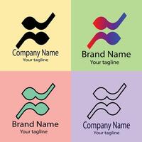 Latest prime Best logo design with different designs of the same shape For business company. Color editable. vector