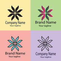 cool logo design with different designs of the same shape For business company. Color editable. vector