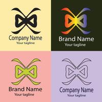 Latest top-quality Best logo design with different designs of the same shape For business company. Color editable. vector