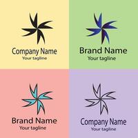 Simple Best logo design with different designs of the same shape For business company. Color editable. vector