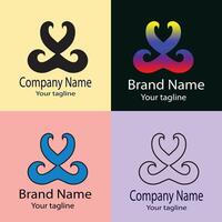 top-tier Best logo design with different designs of the same shape For business company. Color editable. vector