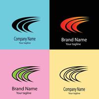 Usable Unique logo design with different designs of the same shape For business company. Color editable. vector