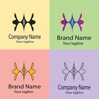 effective Best logo design with different designs of the same shape For business company. Color editable. vector