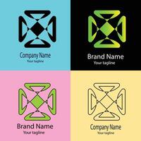 marvelous Unique logo design with different designs of the same shape For business company. Color editable. vector