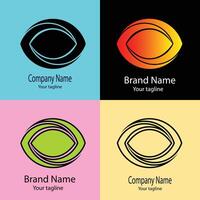first-class Unique logo design with different designs of the same shape For business company. Color editable. vector