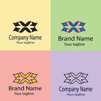 tremendous Best logo design with different designs of the same shape For business company. Color editable. vector