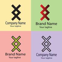 Advanced logo design with different designs of the same shape For business company. Color editable. vector