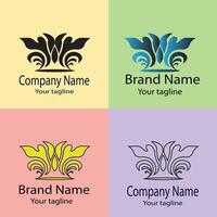 mean logo design with different designs of the same shape For business company. Color editable. vector
