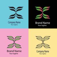 effective Unique logo design with different designs of the same shape For business company. Color editable. vector