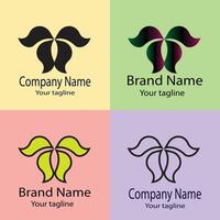 marvelous Best logo design with different designs of the same shape For business company. Color editable. vector
