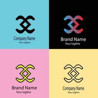 fabulous Unique logo design with different designs of the same shape For business company. Color editable. vector