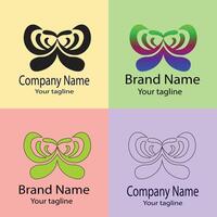 Active Best logo design with different designs of the same shape For business company. Color editable. vector