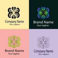 Latest premium Best logo design with different designs of the same shape For business company. Color editable. vector